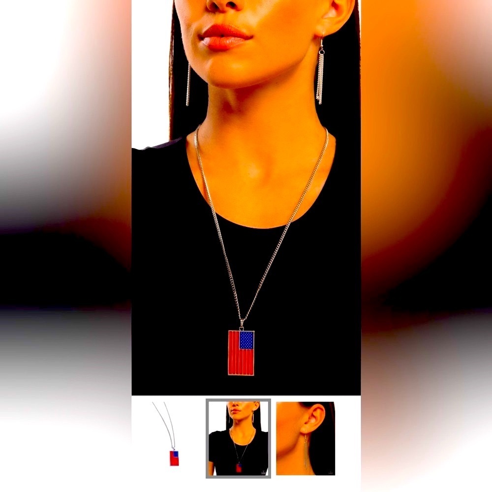 🇺🇸❤️🤍💙❗️PAPARAZZI “PATRIOTIC PENDANT” RED, WHITE, BLUE FLAG NECKLACE❗️🇺🇸 - Picture 2 of 4